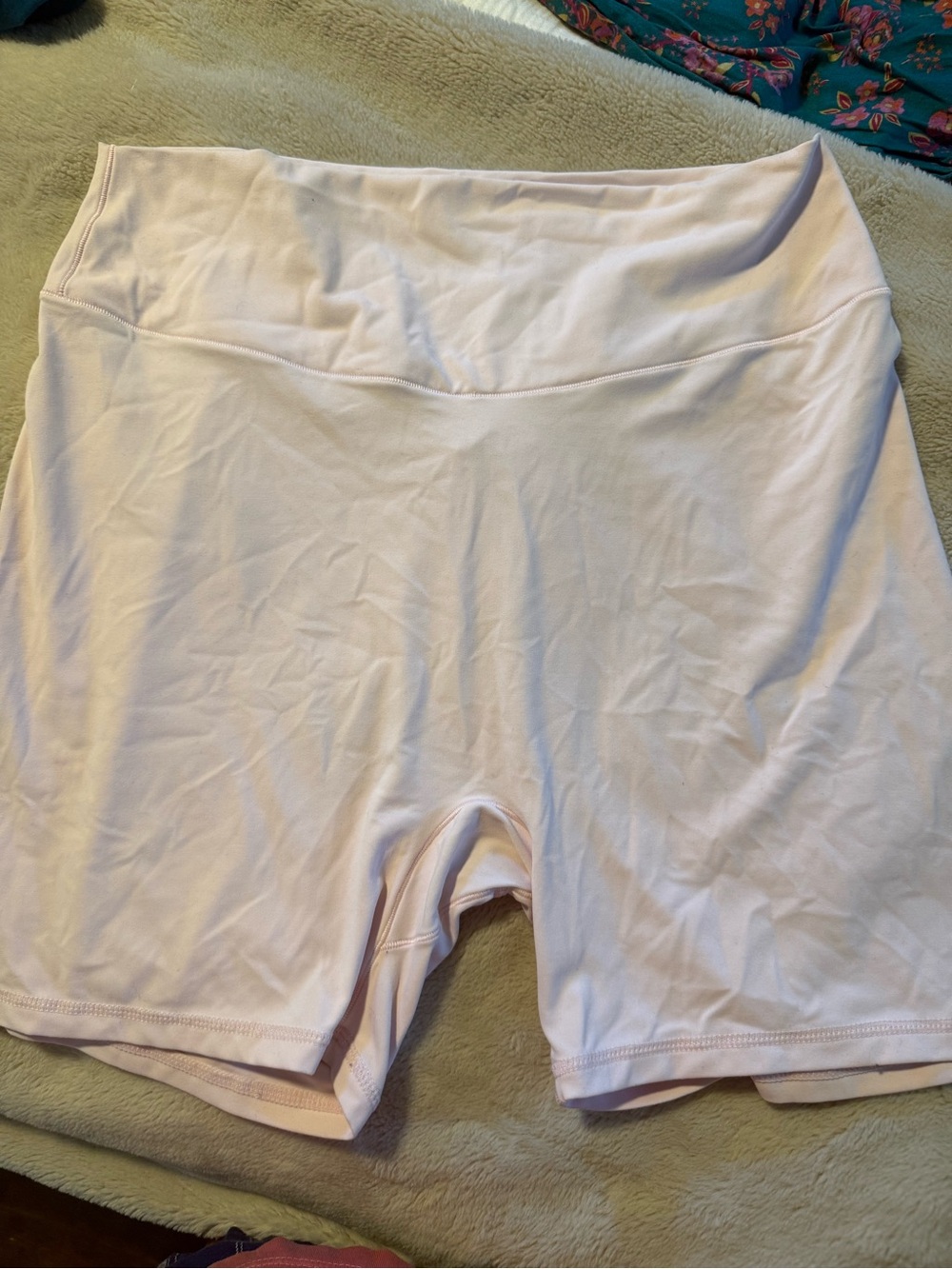 High-Rise Pale Pink Women's Athletic Bike Shorts